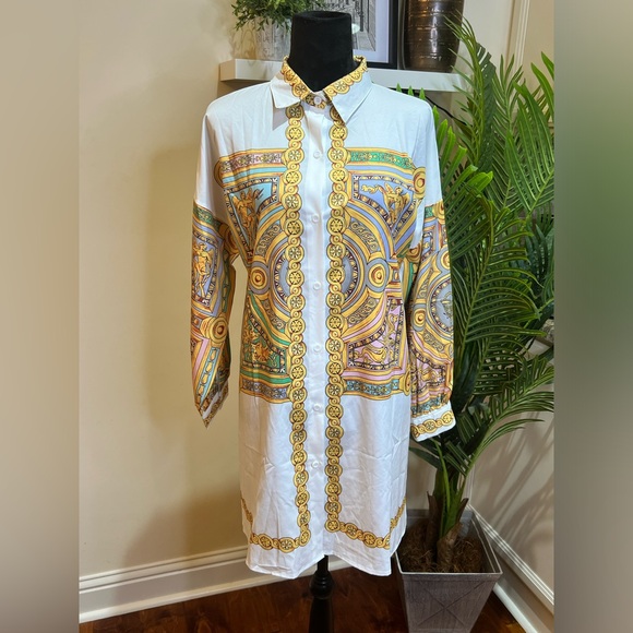 Unbranded Luxury Inspired Button Down Shirt Dress Large - Picture 2 of 11